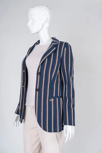 Luis Trenker, Jersey-Blazer Rabea, blau-ecru-cognac, NEU - Bild 1 von 5