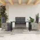 Outdoor Dining Set Table And Chairs With Cushions Grey Poly Rattan Vidaxl