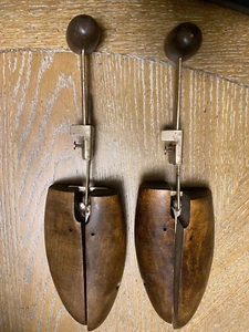 Antique 1920s Wooden Shoe Trees Stretchers Adjustable Brown #5 - Picture 1 of 10