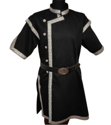 Auténtica túnica medieval de algodón con adornos SCA, LARP, armadura de disfraz de recreación Foto 1 de 4