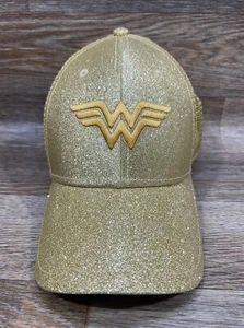 Wonder Woman Hat Cap Gold Glitter Sparkly Batman V Superman Adjustable Snapback - Picture 1 of 11