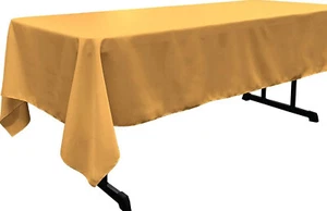 GOLD - Polyester Poplin Washable Rectangular Tablecloth, Wrinkle Resistant - Picture 1 of 1