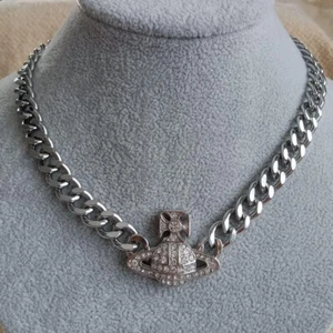 Vivienne Westwood GRAZIELLA Silver Orb Necklace Choker Chain Outlet authentic - Picture 1 of 4
