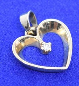 Retired 14K JAMES AVERY Open Heart Natural Real Diamond Pendant Yellow Gold - Picture 1 of 6