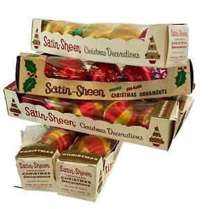 Doppelt gewickelter Satin Glanz Christbaumschmuck rot & gold gesponnen Satin - Bild 1 von 13