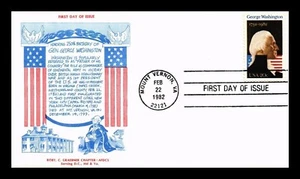 GEORGE WASHINGTON 250TH ANNIV OF BIRTH PATRIOTIC GRAEBNER CACHET 1982 FDC UNADDR - Picture 1 of 1