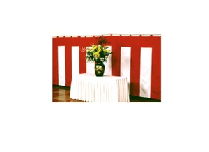 TOSPA Unit Kohaku maku (red and white curtain) H180cm x W540cm 3Kan, made in Jp - Picture 1 of 7