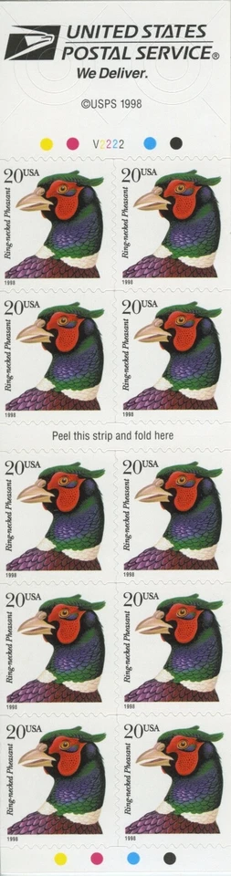 US #3050a 20¢ Ring-necked Pheasant Die cut 11.2  MNH Perfect!!! - Image 1 of 1