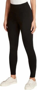 Legging de felpa francesa de cintura alta Max & Mia para mujer, negro, XL - Imagen 1 de 5
