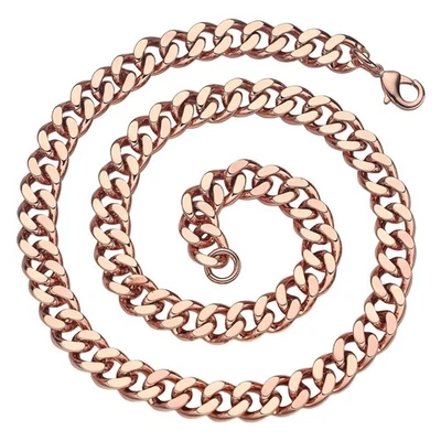 Collar de cobre con eslabones cubanos para hombre, 18-30 pulgadas, collar de terapia de artritis con eslabones bordillos Foto 1 de 4