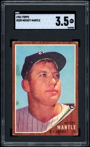 1962 Topps #200 Mickey Mantle SGC 3.5 CENTERED & NO CREASES - Picture 1 of 2