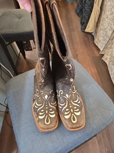 Roper Westernwear Metallic Underlay Riding Boots Size 8 - Picture 1 of 6