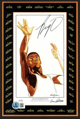Foto firmada autografiada por Oscar Robertson 6x9 Milwaukee Bucks Beckett Foto 1 de 3