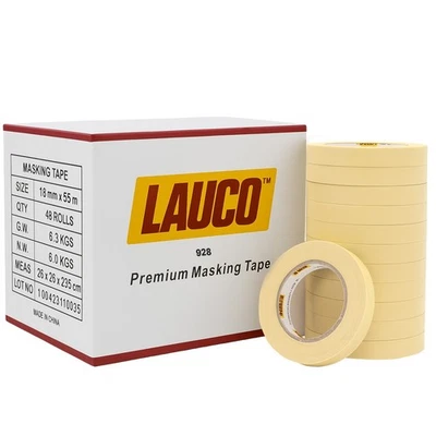 928 Automotive Refinish Masking Tape Beige Case of 48 Rolls, Size 18 x 55M - Image 1 of 4