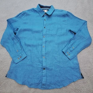 carbon2cobalt Linen Shirt Mens Large Tall Long Sleeve Effortlessly Cool 133901T - Picture 1 of 22