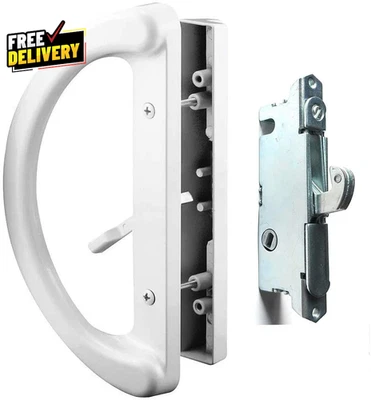 Patio Door Handle Set + Mortise Lock 45° Perfect Replacement for Sliding Glass.. - Image 1 of 4