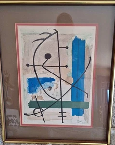 Joan MIRO Hand Signed Serigraph LARGE Custom Frame 21 By 16.5 Rare - Picture 1 of 4