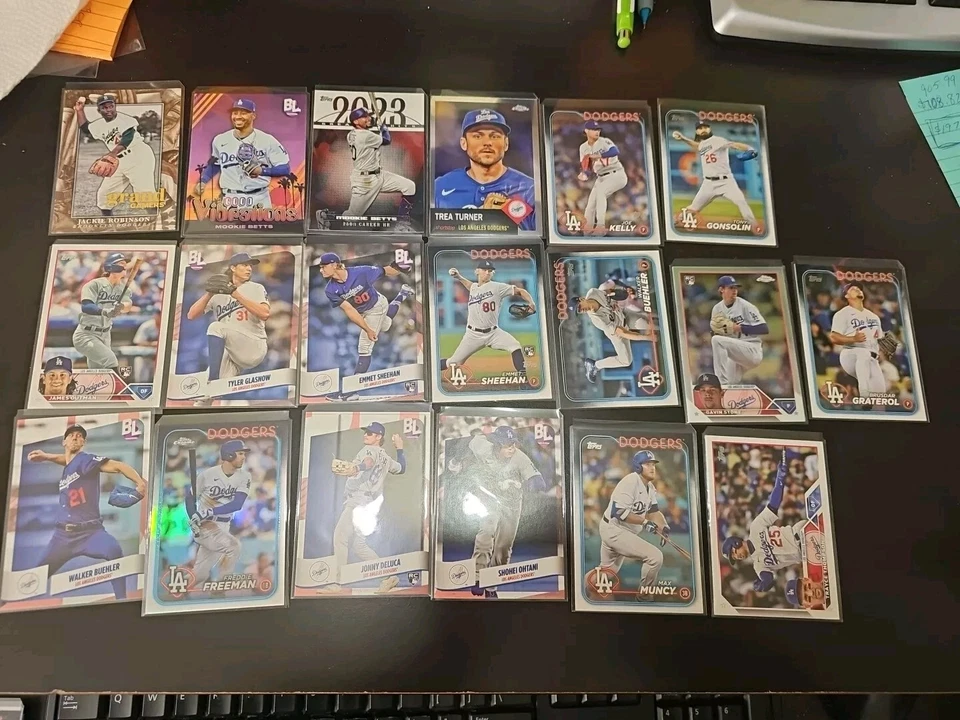 Lot Of 19 Los Angeles Dodgers Including Jackie Robinson Mookie Betts Freddy... - Image 1 of 1