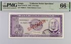 Tonga 5 Pa'anga Pick# 21bCs1 1978 Specimen Pmg 66 Epq Gem Uncirculated Banknote