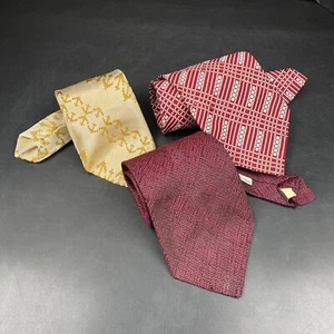 3 Stück Vintage 70er Krawatten Krawatten Krawatten gelb Anker rot weiß geometrisch - Bild 1 von 12