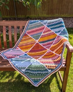 Rainbow Stripes Fluffy Blanket / Throw - Picture 1 of 5