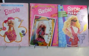 Barbie 1992-95 con cordones, rompecabezas, actividad a color libros dorados conjunto de 3 sin usar - Imagen 1 de 18
