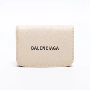 BALENCIAGA CASH Geldbörse aus Kalbsleder mit Dreifachfaltung und Logo SANDBEIGE - Bild 1 von 10