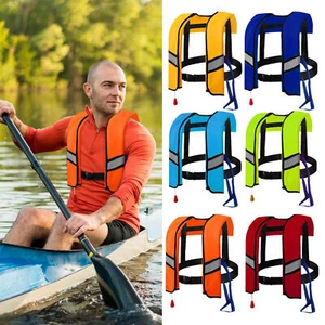 Adult Life Vest For Swimming Series Life Vest Jacket Nylon Automatic Inflating - Picture 1 of 22