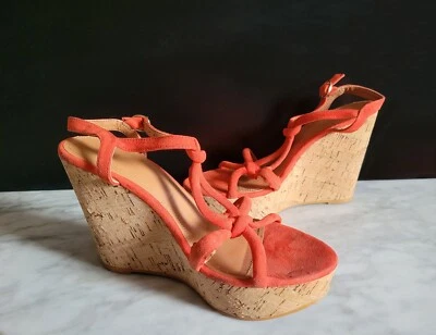 H&M Orange Espadrilles Pumps Wedges Size EUR 39 / AU-US 8 / UK 7 - image 1 of 4