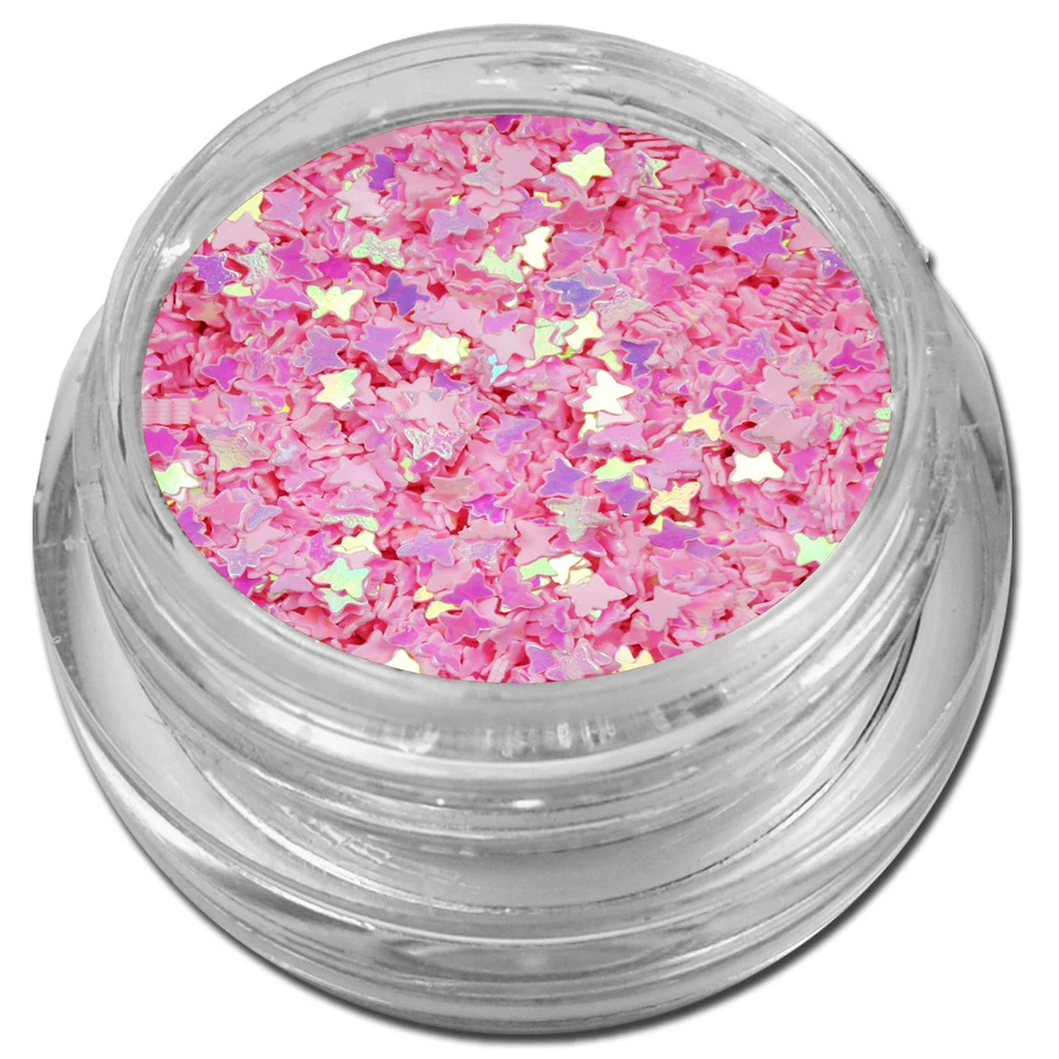 MARKENLOS Schmetterling Butterfly Einleger Shapes Nailart Nail Glitter Rosa Glitzer