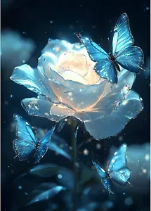 Butterfly Diamond Painting Kits for Beginners Adults,5D DIY Roses Diamond Art Ki - Picture 1 of 7