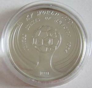 Laos 50 Kip 1991 Football World Cup in the USA Ball Silver - Picture 1 of 2