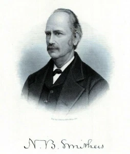 NATHANIEL SMITHERS DOVER DELAWARE History 1880s Portrait Steel Engraving Print - Picture 1 of 2