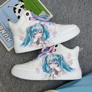 Miku Hatsune Anime Sneaker Freizeitschuhe Sportschuhe Schnürer Schuhe Shoes - Picture 1 of 14