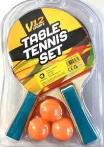 Table Tennis Ping Pong Set, 2 Wooden Bats & 3 Balls. Spare balls if required. - Picture 1 of 20