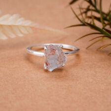 2.35gm Natural Aquamarine Raw Stone 925 Sterling Silver Wedding Ring