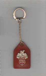 PACKARD CREST Buff Leather Key Ring Red Leather Keychain - Picture 1 of 1