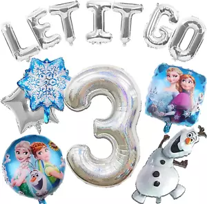 13 PCS Frozen Birthday Party Decorations-Snowman Birthday Party Balloons, Frozen - Picture 1 of 12