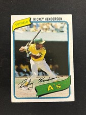 RICKEY HENDERSON 1980 Topps Baseball Rookie Card #482 OAKLAND ATHLETICS