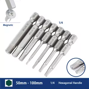 1/4" Hex Key Allen Bit Set Quick Change Connect impact driver power drill metric - Picture 1 of 10