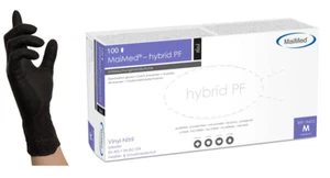 hybrid PF Black - Einweghandschuhe puderfrei Größe M - 100  Stück (1 Spendebox) - Bild 1 von 7