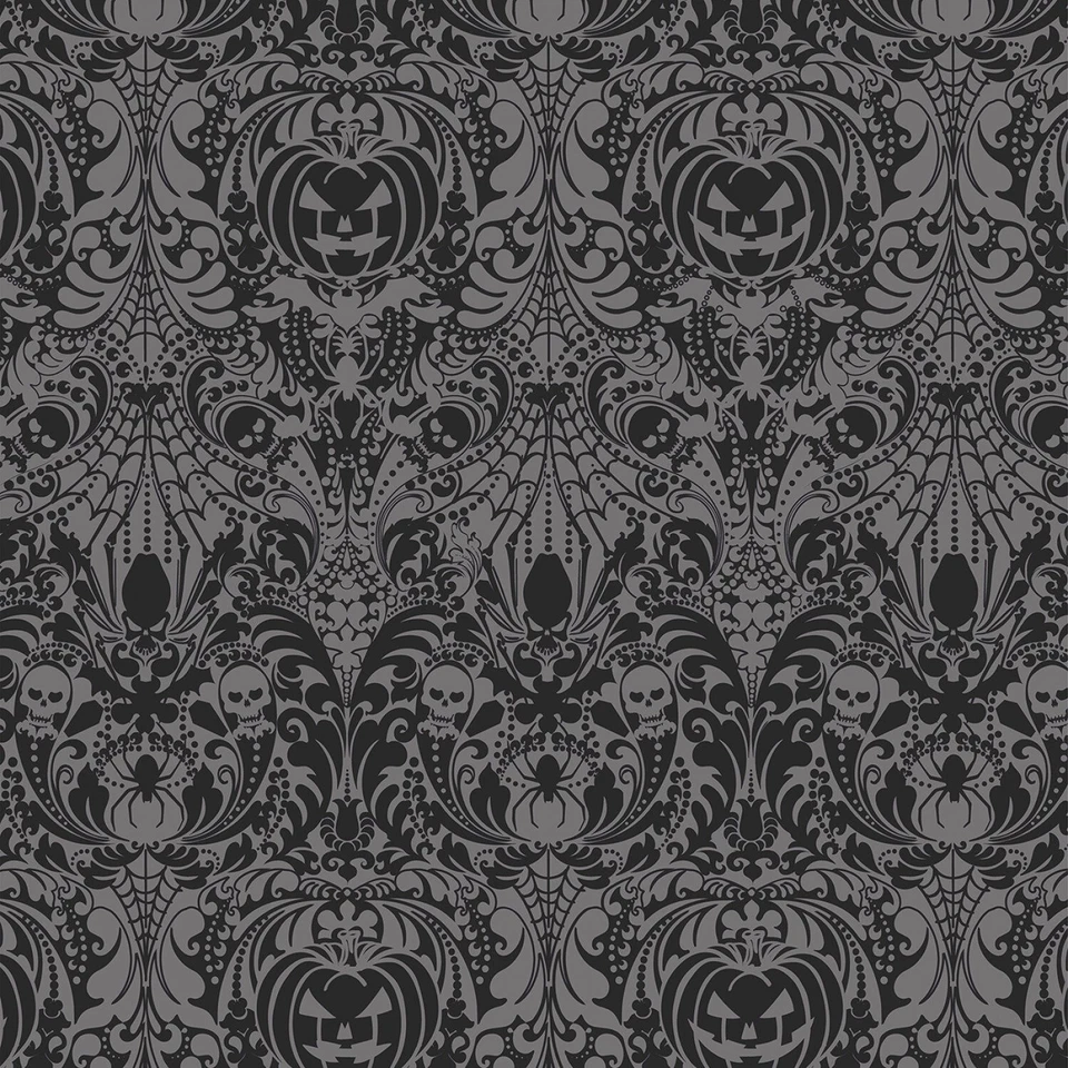 Freckle & Lollie Spell On You FLSY D93 LZ Negro/Gris Hallows Eve Damasco Algodón Foto 1 de 1