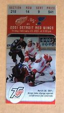 Red Wings vs Avs Fight Ticket stub printed to metal plate with magnetic back
