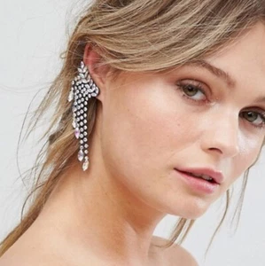 NEW New Look Earrings Disco Jewelled Crystal Ear Cuffs - Picture 1 of 3