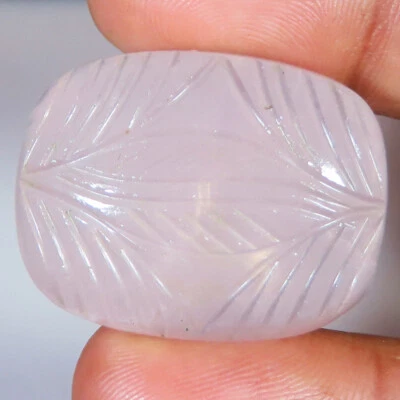 Натуральный розовый кварц 70,45 карата резная подушка кабошон 24x32x10 мм драгоценный камень AR60 - Изображение 1 из 3