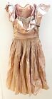 Różowa półka Biust Koraliki Vintage lata 50. Sukienka na studniówkę Pełna spódnica Taffeta Bushrug Small