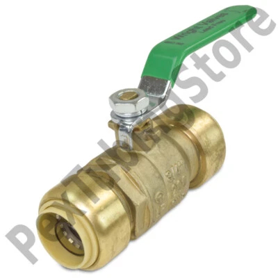 3/4" Sharkbite Style (Push-Fit) Push to Connect Lead-Free Brass Ball Valve - Image 1 of 2