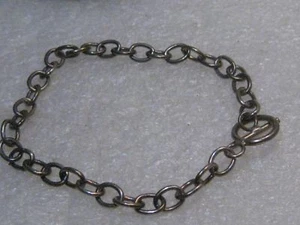 Bracciale con ciondolo in argento sterling 5 mm, chiusura a levetta, 7,75", 7,16 grammi, anni '90 - Foto 1 di 5