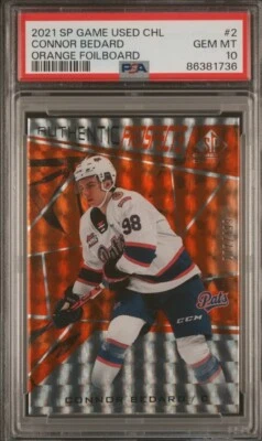 2021 SP Game Used CHL CONNOR BEDARD Orange Foilboard /499 PSA 10! - Image 1 of 2