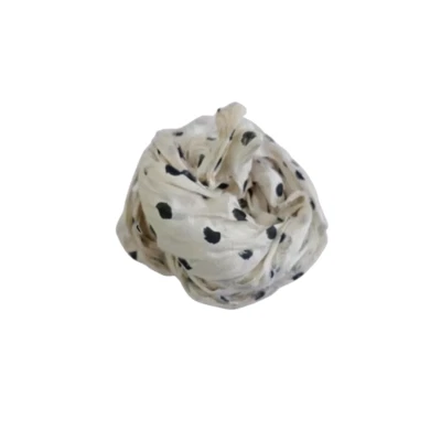 Polka dot recycled sari silk ribbon - Image 1 of 4